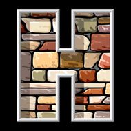 stone letter H