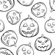 Vector Halloween Seamless Black Background N2