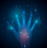 Illustration technology in shape of hand N2