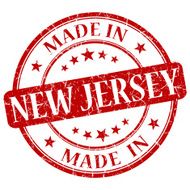 made in New Jersey red round grunge isolated stamp