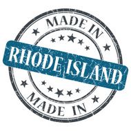 made in Rhode Island blue round grunge isolated stamp