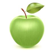 Realistic green apple