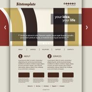 Website Template with Abstract Retro Styled Header Design