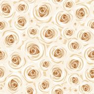 Seamless background with white roses Vector illustration