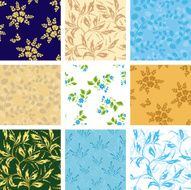 vector seamless patterns with flora