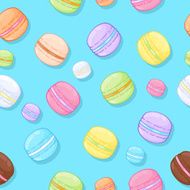 Seamless assorted macarons pattern Macaroon green background