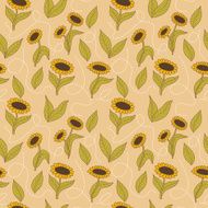 Spring seamless sunflowers background