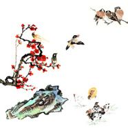 plum bloom stone and animal N105