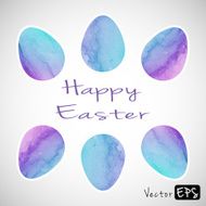 Easter eggs of watercolor texture N4