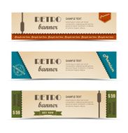 Retro horizontal banners set