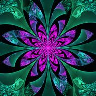 Fabulous symmetrical flower pattern Computer generated graphics N7