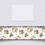 Vintage invitation card with roses Vector illustration N3