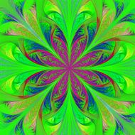 Beautiful multicolor fractal flower Computer generated graphics N3