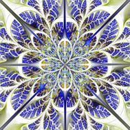 Symmetrical pattern of the leaves in blue and gray