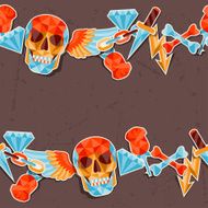 Seamless background with skull and elements N2