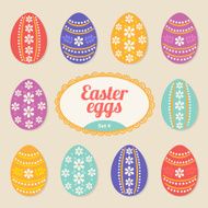 Set of Easter eggs Design elements