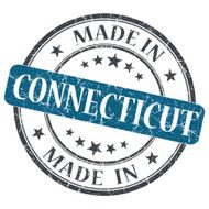 made in Connecticut blue round grunge isolated stamp N2