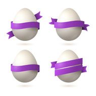 Vector colorful eggs with ribbons and place for your text N2