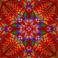 Multicolor symmetric pattern of the leaves Tree foliage N2