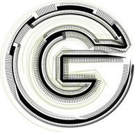 technological font LETTER g N4