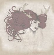 Girl with Deer Antlers