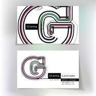 Business card design with letter G N2