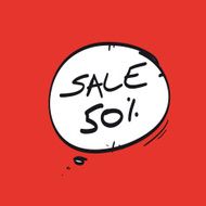 Sale fifty percent hand drawing