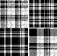 Black and white tartan seamless vector pattern