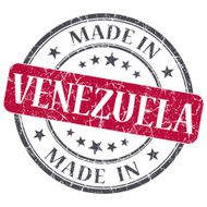 made in VENEZUELA red grunge stamp isolated on white background