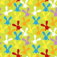 Colorful Seamless Patern With Easter Bunny Vector N8