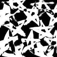 Abstract white stars grunge black background
