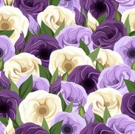 Seamless pattern with lisianthus flowers Vector illustration