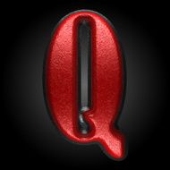 vector red plastic figure q