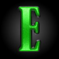 vector green plastic figure e