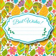 Nice floral greeting card with leaves N60