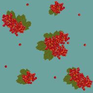 Orange viburnum bunches Seamless vector pattern