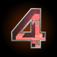 Vector old metal letter 4 N2