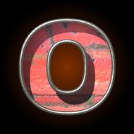 Vector old metal letter o
