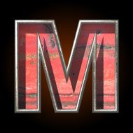 Vector old metal letter m N2