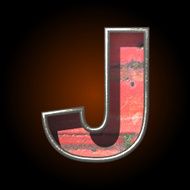 Vector old metal letter j N3