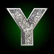 Vector silver cutted figure y