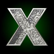 Vector silver cutted figure x