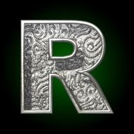 Vector silver cutted figure r