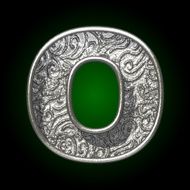 Vector silver cutted figure o