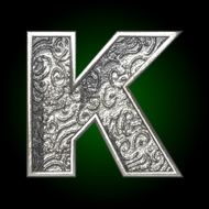 Vector silver cutted figure k