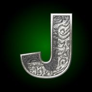 Vector silver cutted figure j