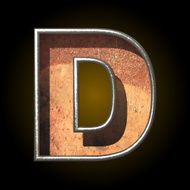 Vector old metal letter d