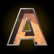 Vector old metal letter a N2