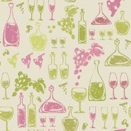 Seamless pattern with wine elements