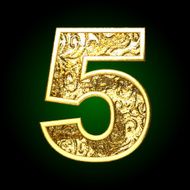 Vector golden cutted figure 5